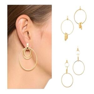 Vita Fede Cassio Earrings Gold Tone Modular Linked Hoops CSS1603ERNG $388